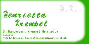 henrietta krempel business card